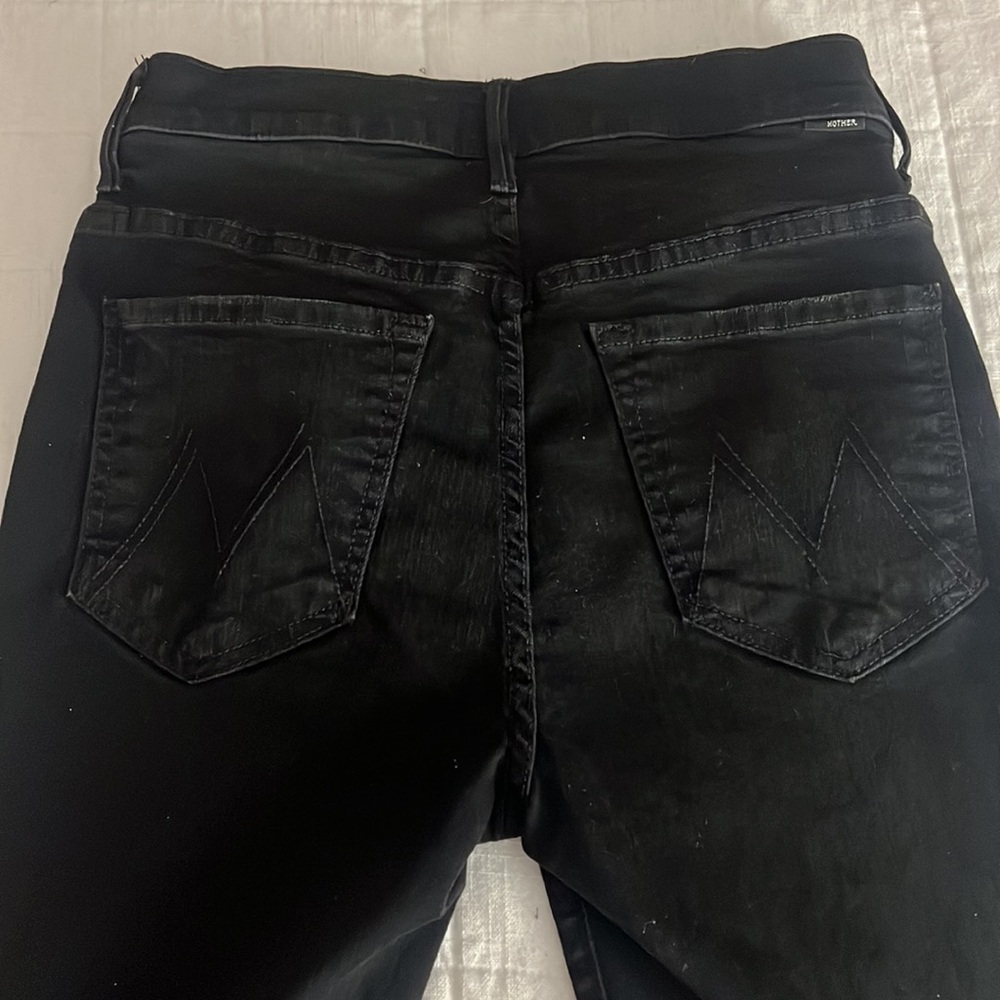 Mother denim size 26 stunner zip ankle step gray